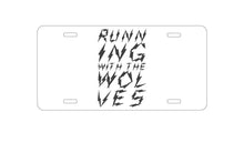 DistinctInk Custom Aluminum Decorative Vanity Front License Plate - Running With the Wolves