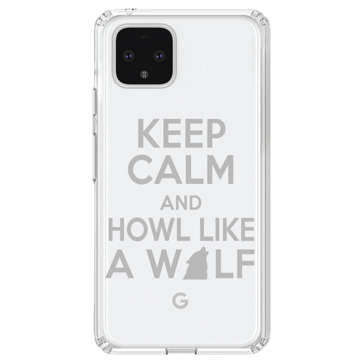 Keep Calm Howl Like a Wolf Clear Shockproof iPhone Case, view 24