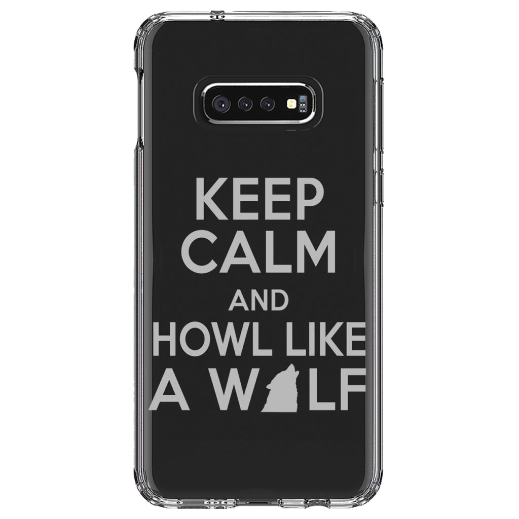 Keep Calm Howl Like a Wolf Clear Shockproof iPhone Case, view 18