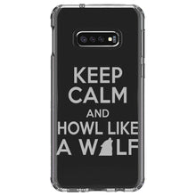 DistinctInk® Clear Shockproof Hybrid Case for Apple iPhone / Samsung Galaxy / Google Pixel - Keep Calm Howl Like a Wolf