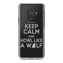 DistinctInk® Clear Shockproof Hybrid Case for Apple iPhone / Samsung Galaxy / Google Pixel - Keep Calm Howl Like a Wolf