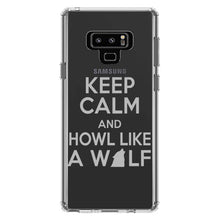 DistinctInk® Clear Shockproof Hybrid Case for Apple iPhone / Samsung Galaxy / Google Pixel - Keep Calm Howl Like a Wolf