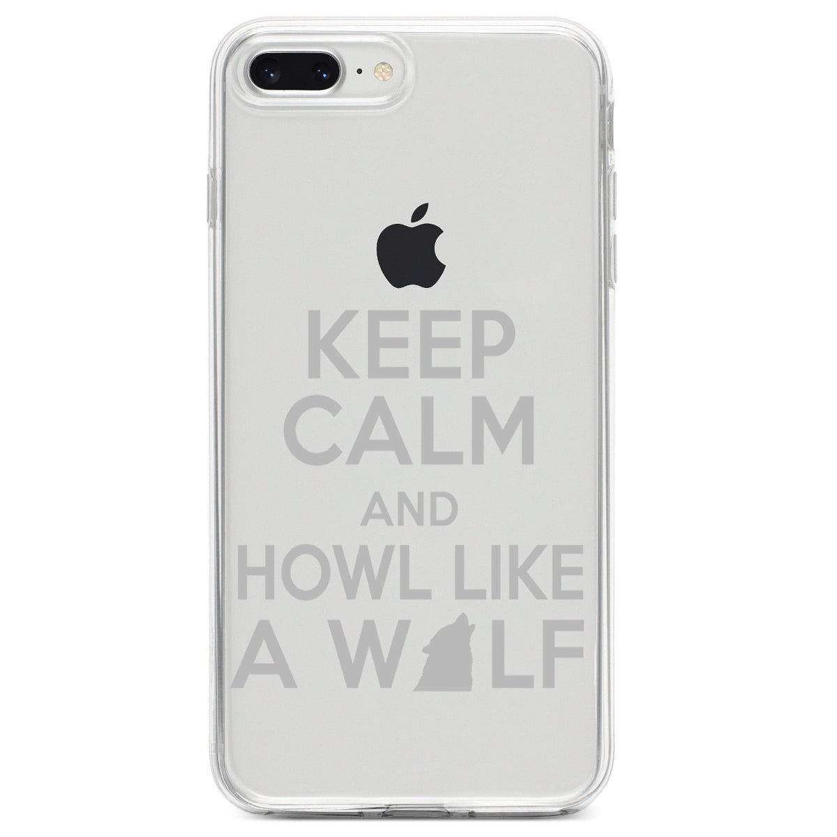 Keep Calm Howl Like a Wolf Clear Shockproof iPhone Case, view 6