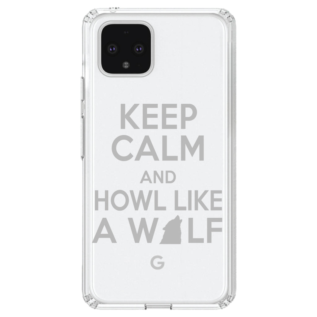 Keep Calm Howl Like a Wolf Clear Shockproof iPhone Case, view 23