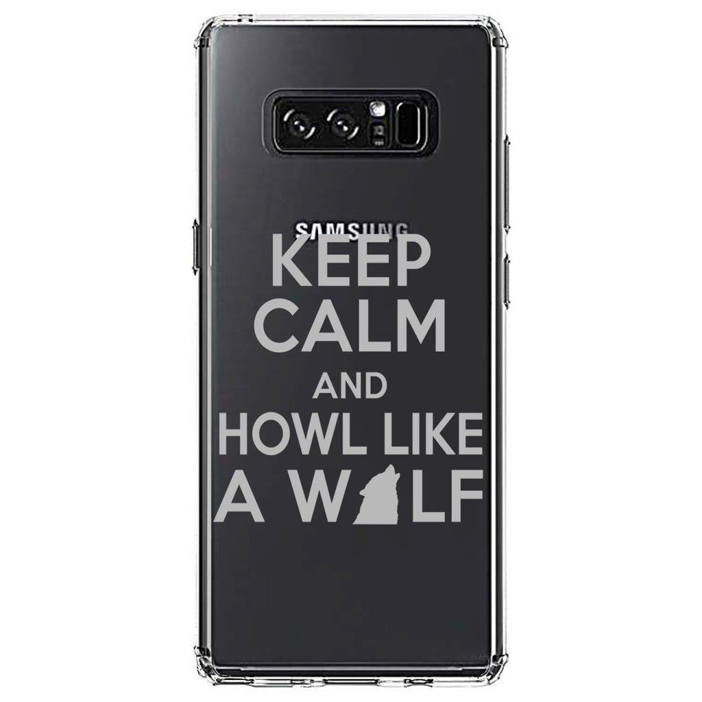 Keep Calm Howl Like a Wolf Clear Shockproof iPhone Case, view 12