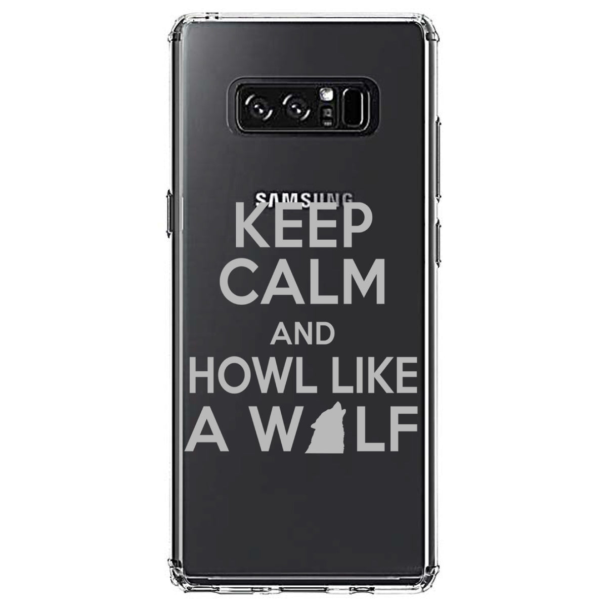 Keep Calm Howl Like a Wolf Clear Shockproof iPhone Case, view 12
