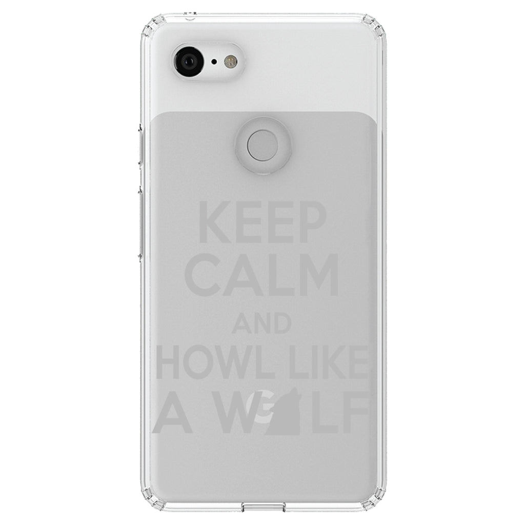 Keep Calm Howl Like a Wolf Clear Shockproof iPhone Case, view 21
