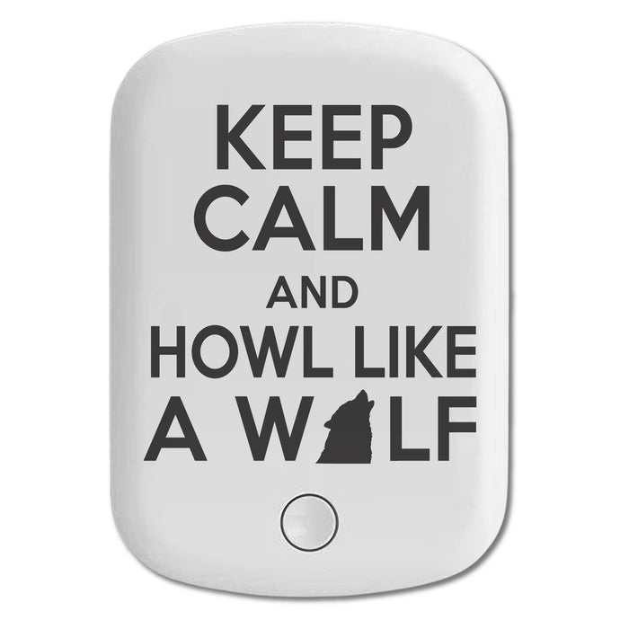 DistinctInk Magnetic Battery Pack, Wireless Portable Charger with USB-C Cable, Compatible with MagSafe iPhone 14 / 13 / 12 Series - Keep Calm Howl Like a Wolf