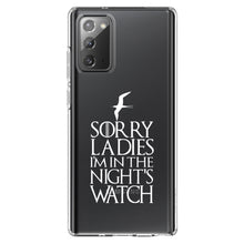 DistinctInk® Clear Shockproof Hybrid Case for Apple iPhone / Samsung Galaxy / Google Pixel - Sorry Ladies I'm In The Night's Watch