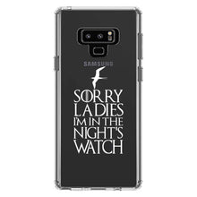 DistinctInk® Clear Shockproof Hybrid Case for Apple iPhone / Samsung Galaxy / Google Pixel - Sorry Ladies I'm In The Night's Watch
