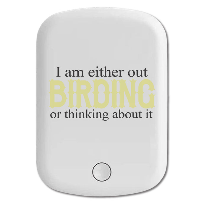 DistinctInk Magnetic Battery Pack, Wireless Portable Charger with USB-C Cable, Compatible with MagSafe iPhone 14 / 13 / 12 Series - I'm Out Birding or Thinking About It