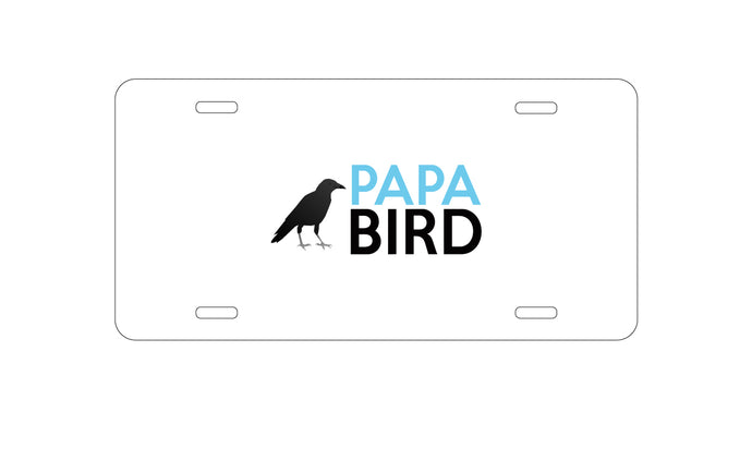 DistinctInk Custom Aluminum Decorative Vanity Front License Plate - Papa Bird