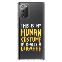 DistinctInk® Clear Shockproof Hybrid Case for Apple iPhone / Samsung Galaxy / Google Pixel - My Human Costume, Really a Giraffe