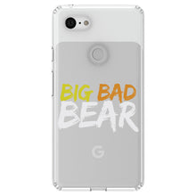 DistinctInk® Clear Shockproof Hybrid Case for Apple iPhone / Samsung Galaxy / Google Pixel - Big Bad Bear
