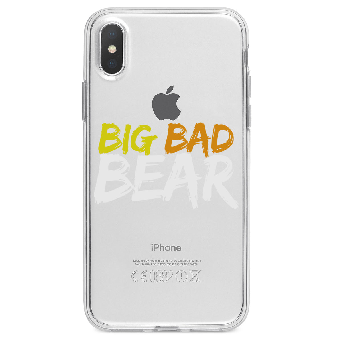 Big Bad Bear Clear Shockproof iPhone Case, view 4
