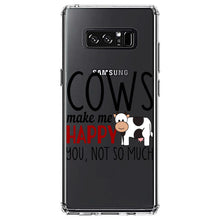 DistinctInk® Clear Shockproof Hybrid Case for Apple iPhone / Samsung Galaxy / Google Pixel - Cows Make Me Happy You Not So Much