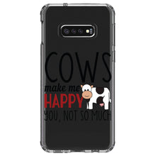 DistinctInk® Clear Shockproof Hybrid Case for Apple iPhone / Samsung Galaxy / Google Pixel - Cows Make Me Happy You Not So Much