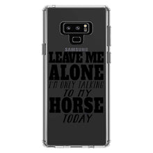 DistinctInk® Clear Shockproof Hybrid Case for Apple iPhone / Samsung Galaxy / Google Pixel - Leave Me Alone I'm Only Talking to Horse