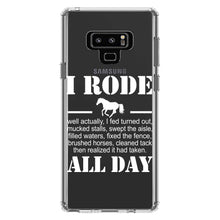DistinctInk® Clear Shockproof Hybrid Case for Apple iPhone / Samsung Galaxy / Google Pixel - I Rode All Day - Horse