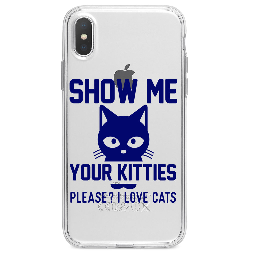 Show Me Your Kitties Love Cats Clear Shockproof iPhone Case, view 4