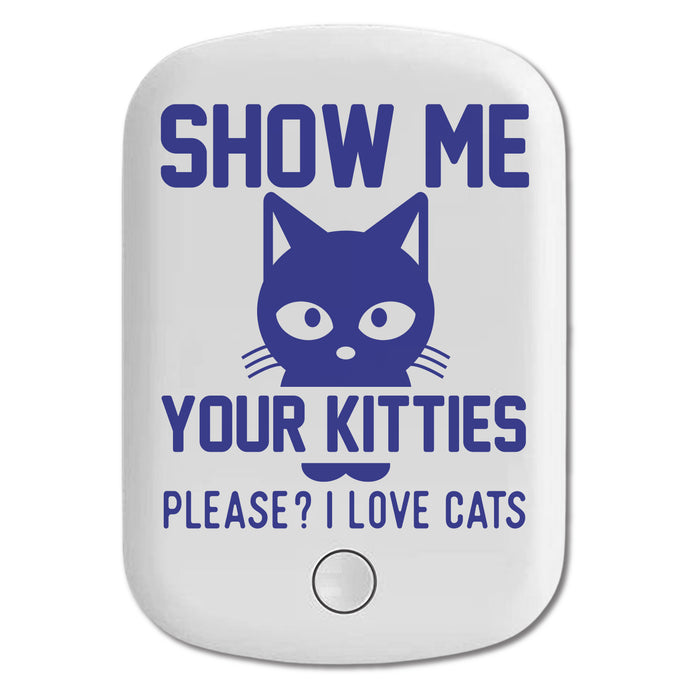 DistinctInk Magnetic Battery Pack, Wireless Portable Charger with USB-C Cable, Compatible with MagSafe iPhone 14 / 13 / 12 Series - Show Me Your Kitties Love Cats