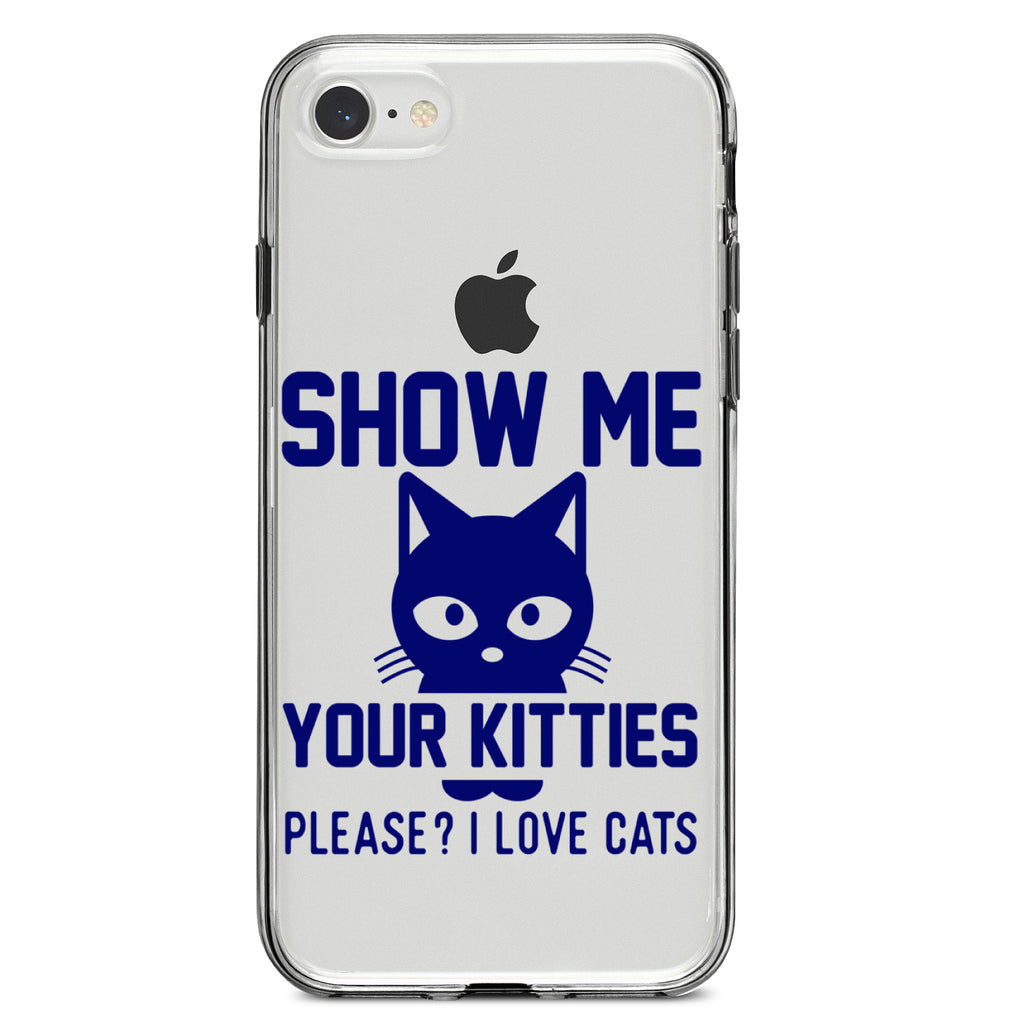Show Me Your Kitties Love Cats Clear Shockproof iPhone Case, view 5