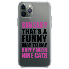 DistinctInk® Clear Shockproof Hybrid Case for Apple iPhone / Samsung Galaxy / Google Pixel - Single?  Happy with Nine Cats