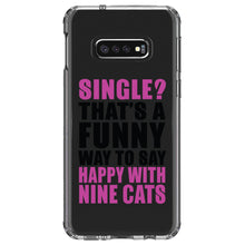 DistinctInk® Clear Shockproof Hybrid Case for Apple iPhone / Samsung Galaxy / Google Pixel - Single?  Happy with Nine Cats