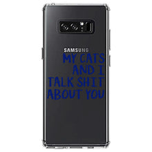 DistinctInk® Clear Shockproof Hybrid Case for Apple iPhone / Samsung Galaxy / Google Pixel - My Cats And I Talk S**t About You