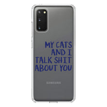 DistinctInk® Clear Shockproof Hybrid Case for Apple iPhone / Samsung Galaxy / Google Pixel - My Cats And I Talk S**t About You