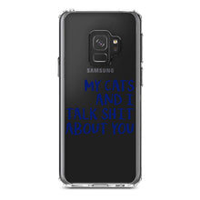 DistinctInk® Clear Shockproof Hybrid Case for Apple iPhone / Samsung Galaxy / Google Pixel - My Cats And I Talk S**t About You