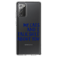 DistinctInk® Clear Shockproof Hybrid Case for Apple iPhone / Samsung Galaxy / Google Pixel - My Cats And I Talk S**t About You