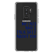 DistinctInk® Clear Shockproof Hybrid Case for Apple iPhone / Samsung Galaxy / Google Pixel - My Cats And I Talk S**t About You