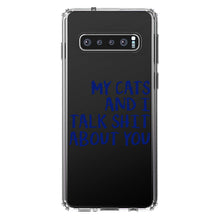 DistinctInk® Clear Shockproof Hybrid Case for Apple iPhone / Samsung Galaxy / Google Pixel - My Cats And I Talk S**t About You