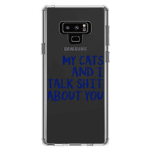 DistinctInk® Clear Shockproof Hybrid Case for Apple iPhone / Samsung Galaxy / Google Pixel - My Cats And I Talk S**t About You