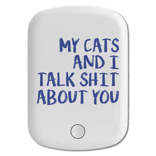 DistinctInk Magnetic Battery Pack, Wireless Portable Charger with USB-C Cable, Compatible with MagSafe iPhone 14 / 13 / 12 Series - My Cats And I Talk S**t About You