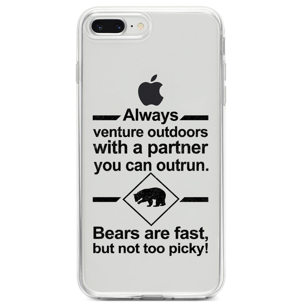 Bears Are Fast But Not Too Picky Clear Shockproof iPhone Case, view 6