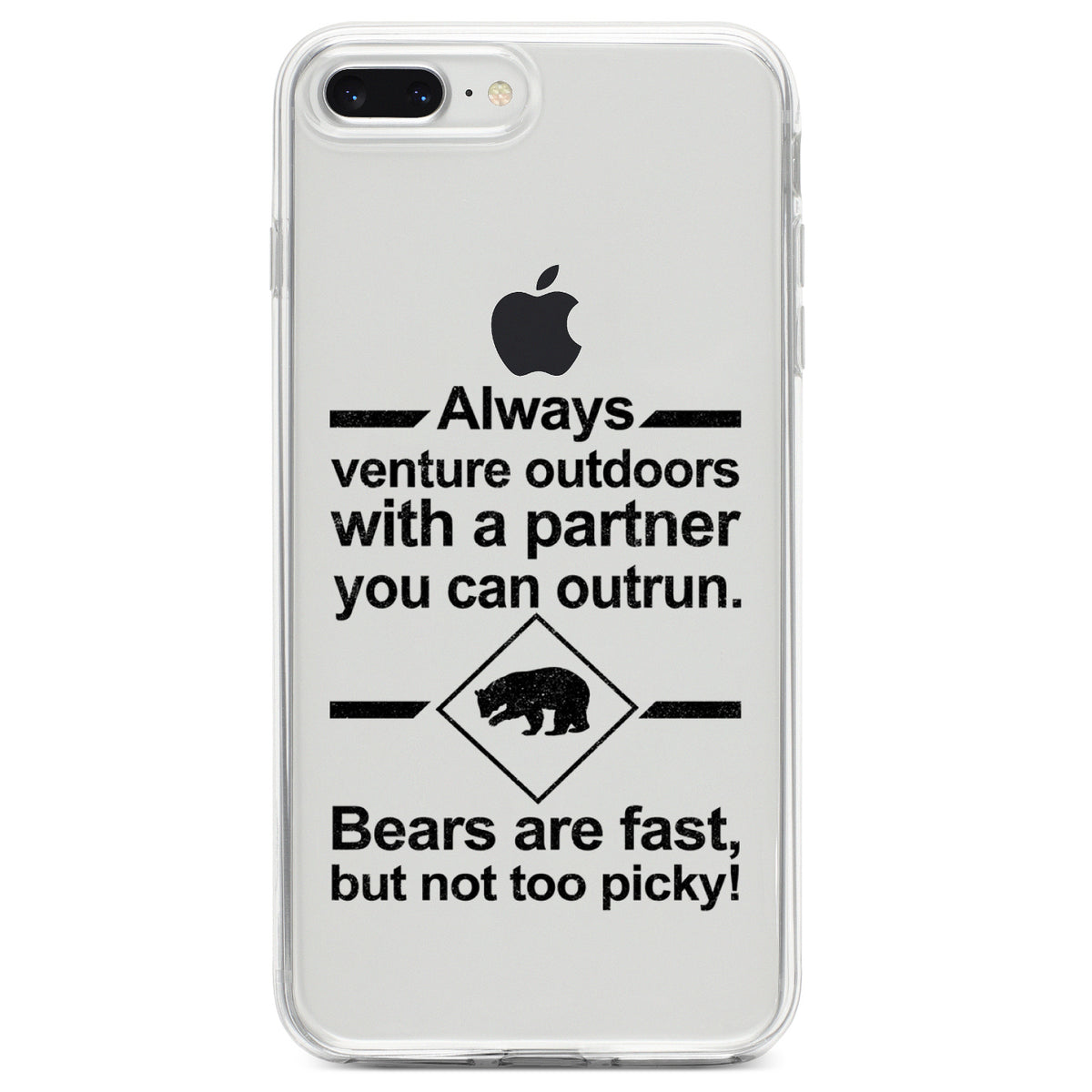 Bears Are Fast But Not Too Picky Clear Shockproof iPhone Case, view 6