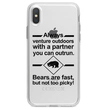 DistinctInk® Clear Shockproof Hybrid Case for Apple iPhone / Samsung Galaxy / Google Pixel - Bears Are Fast But Not Too Picky