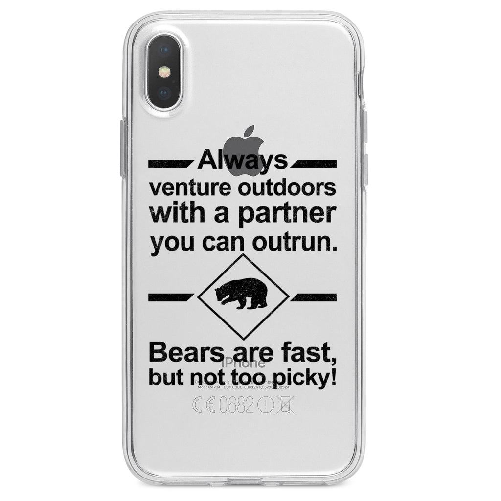 Bears Are Fast But Not Too Picky Clear Shockproof iPhone Case, view 4