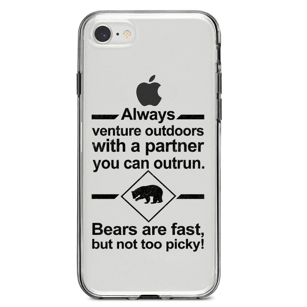 Bears Are Fast But Not Too Picky Clear Shockproof iPhone Case, view 5