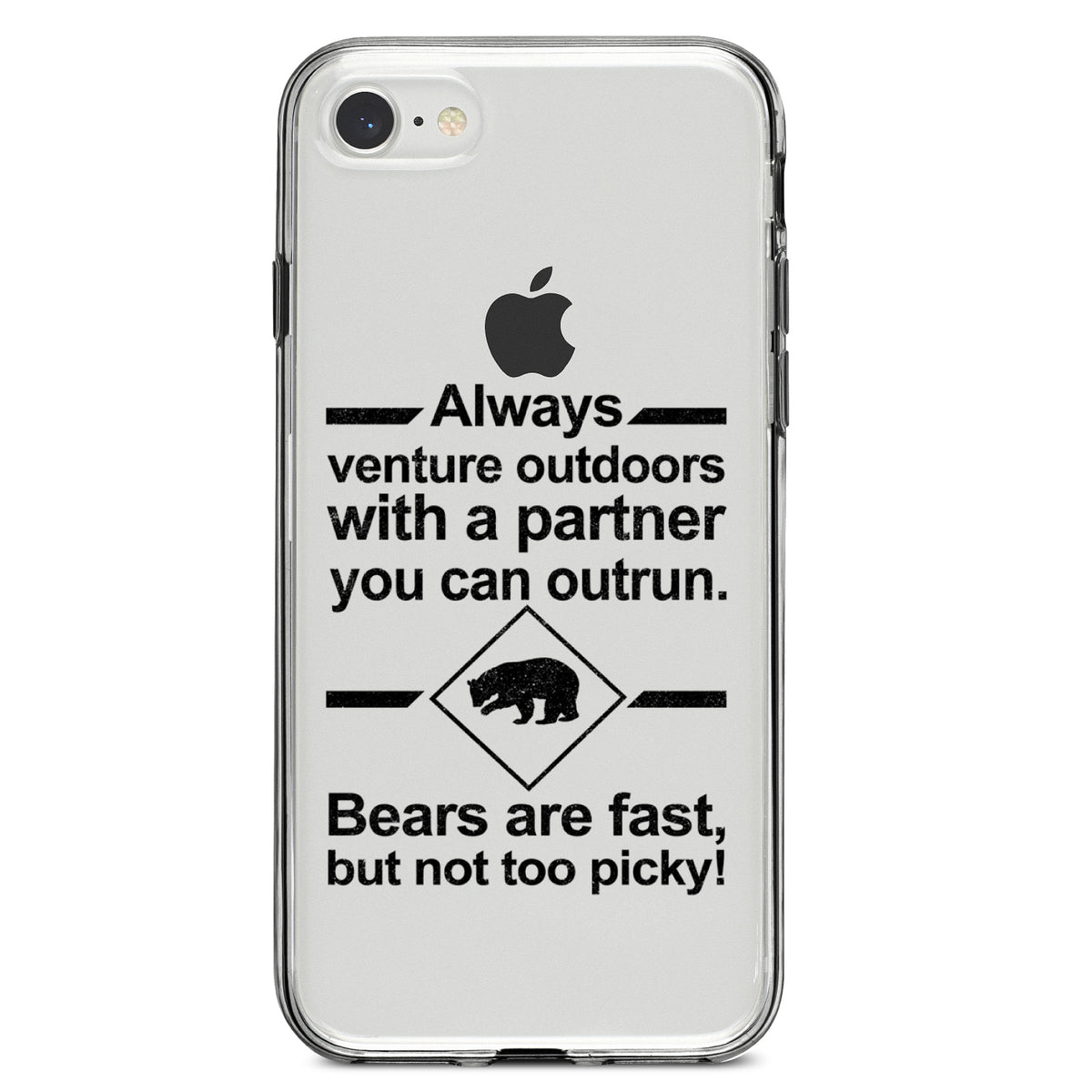 Bears Are Fast But Not Too Picky Clear Shockproof iPhone Case, view 5