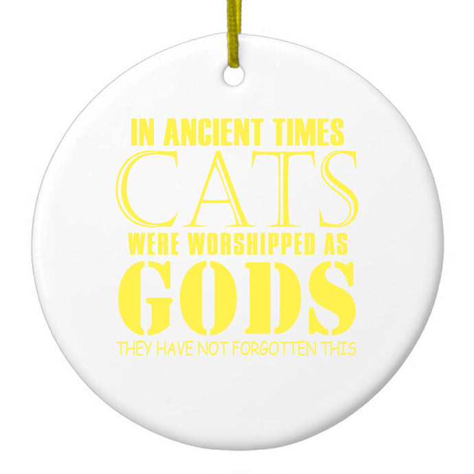 Ancient Times, Cats Worshipped As Gods Ceramic Ornament