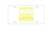 DistinctInk Custom Aluminum Decorative Vanity Front License Plate - Ancient Times, Cats Worshipped As Gods