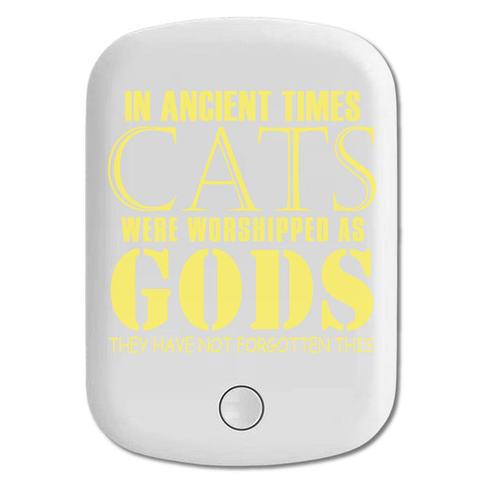 DistinctInk Magnetic Battery Pack, Wireless Portable Charger with USB-C Cable, Compatible with MagSafe iPhone 14 / 13 / 12 Series - Ancient Times, Cats Worshipped As Gods