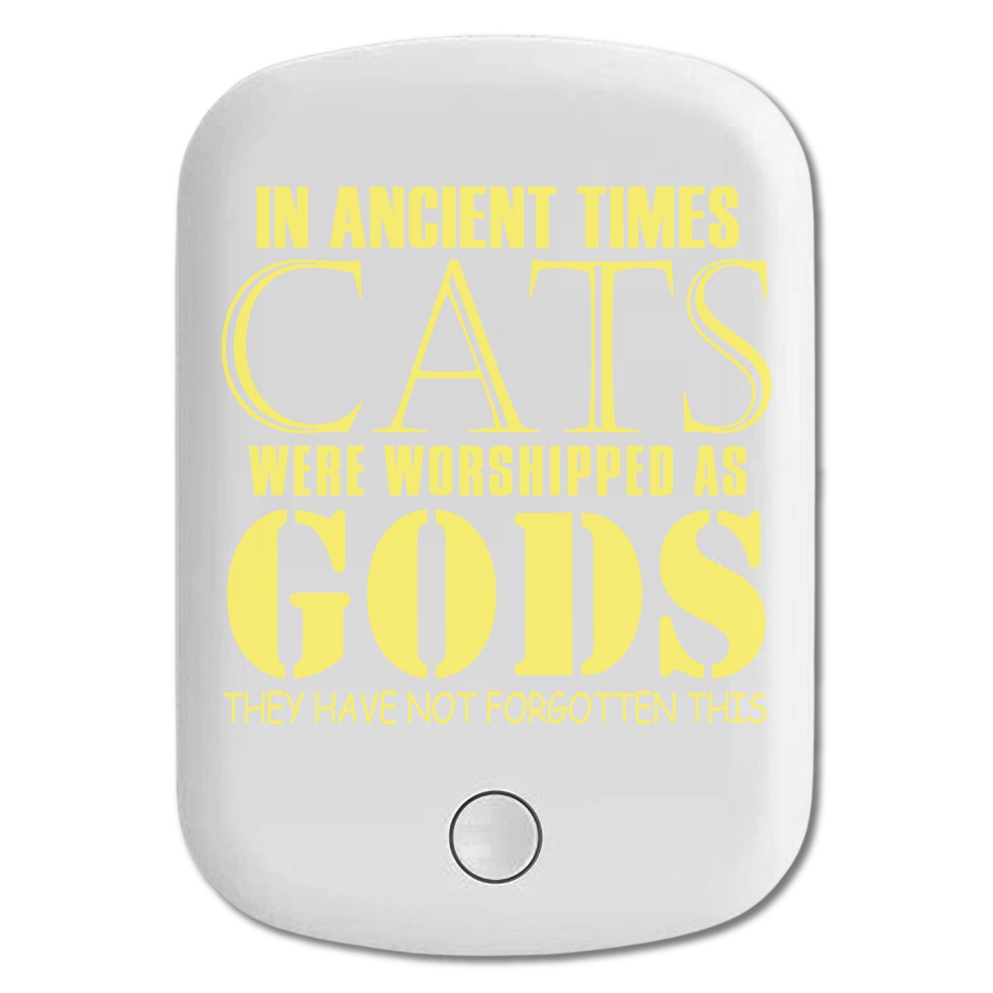 DistinctInk Magnetic Battery Pack, Wireless Portable Charger with USB-C Cable, Compatible with MagSafe iPhone 14 / 13 / 12 Series - Ancient Times, Cats Worshipped As Gods