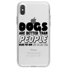 DistinctInk® Clear Shockproof Hybrid Case for Apple iPhone / Samsung Galaxy / Google Pixel - Dogs Are Better Than People