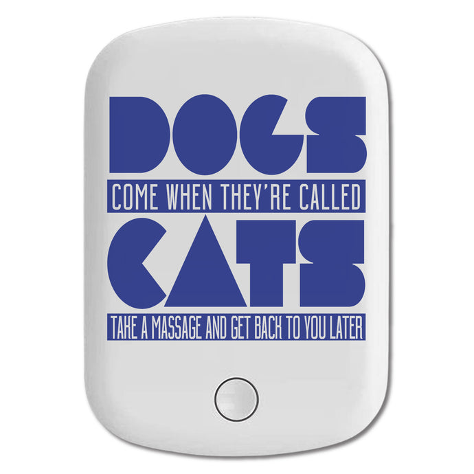 DistinctInk Magnetic Battery Pack, Wireless Portable Charger with USB-C Cable, Compatible with MagSafe iPhone 14 / 13 / 12 Series - Dogs Come When Called, Cats Later