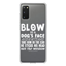 DistinctInk® Clear Shockproof Hybrid Case for Apple iPhone / Samsung Galaxy / Google Pixel - Blow in Dog's Face, Mad. Head Out Window