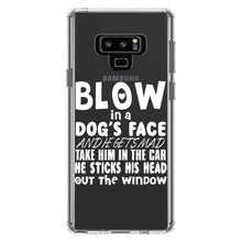 DistinctInk® Clear Shockproof Hybrid Case for Apple iPhone / Samsung Galaxy / Google Pixel - Blow in Dog's Face, Mad. Head Out Window